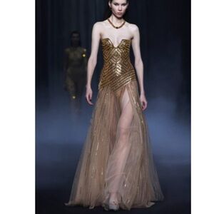GEORGES HOBEIKA tulle and sequin gown size IT 42